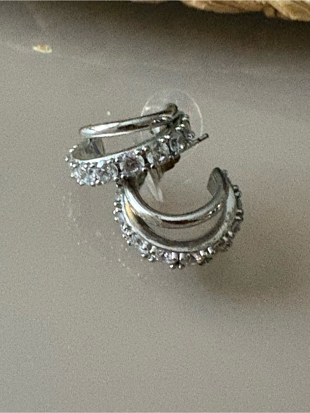 Kendra Scott Silver Crystal Pavé Double Row Hoop Earrings